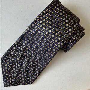 Daniel Cremieux Navy & Gold Silk Designer Luxury Tie